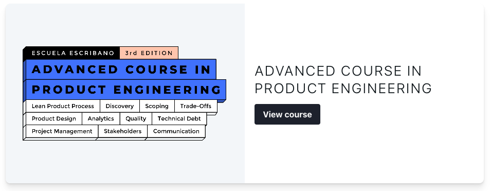 Course in Product Engineering by Escribano